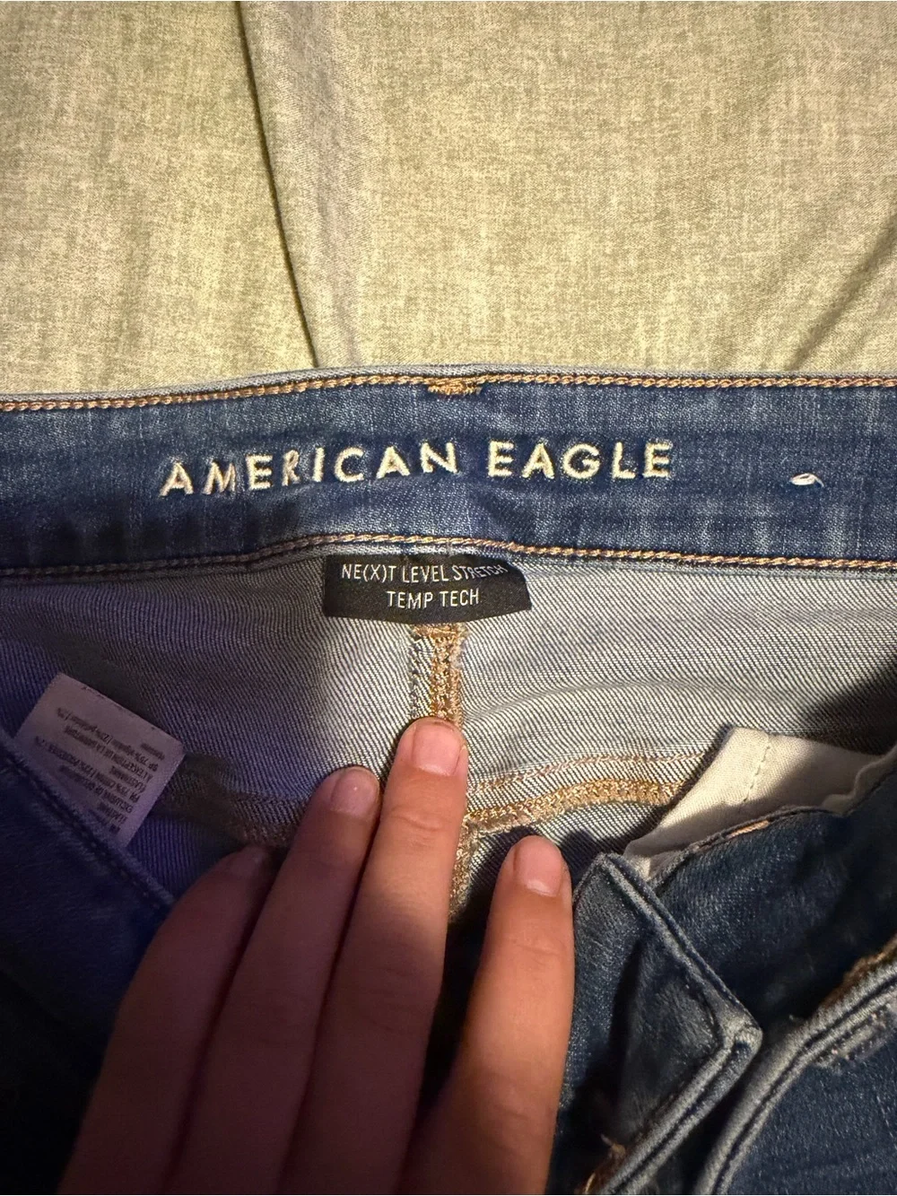 American Eagle Outfitters Dark Blue Ripped Skinny Jeans